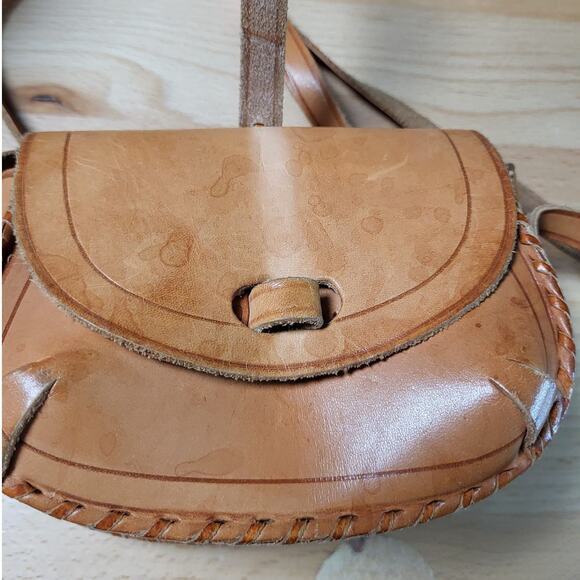 Hand Crafted Natural Leather Mini Crossbody Purse - Picture 4 of 9